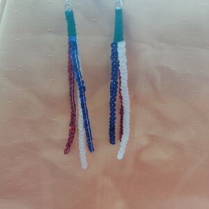 Colorful Sequin beaded (4rth Of July ) Earrings!